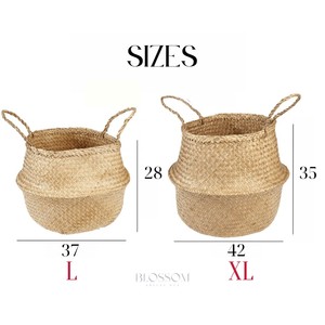 Panier de rangement pliable en jonc de mer panier d'herbe de mer tissé pliable panier de tissage - Product Image 6