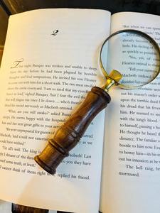 2.5 Inch Vintage Handheld <b>Magnifying</b> <b>Glass</b> with Unique Wooden Handle | Brass Frame Optical Magnifier - Product Image 5