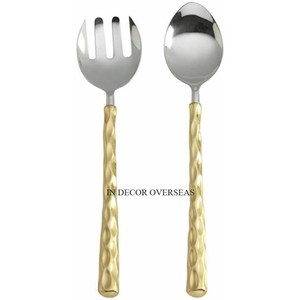 Juego de cubiertos de cuchara y gente de Metal de calidad Superior con aspecto brillante chapado en oro de alta calidad con asas de diseño único de mármol de Color azul - Product Image 3