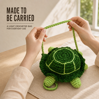 Sac bandoulière mignon en crochet tortue, sac à main en fil tricoté dessin animé