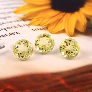 12X12MM AAA Natural limón cuarzo corte redondo facetado semiprecioso calibrado piedras preciosas sueltas fabricación de joyas lote al por mayor - Product Image 3