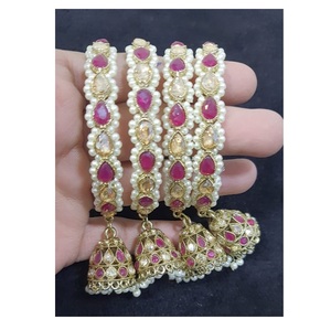 Luxury Embroidery Work <b>Bangles</b> for Women Handmade Designer Jewelry for Brides Festive Wear & Gifting from India - Product Image 1