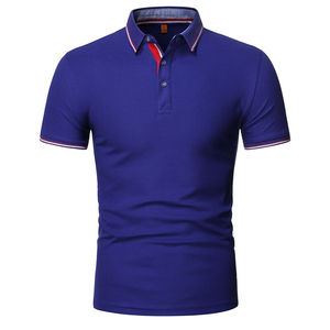 Polo à manches courtes de la meilleure qualité 100% coton, tissu tricoté de couleur unie, caractéristiques anti-rides fabriquées par l'industrie RAM - Product Image 4