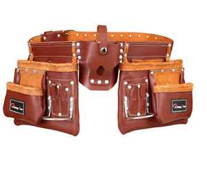 Bolsa de herramientas de cuero genuino hecha a mano 100%, bolsa de almacenamiento de alta calidad para carpinteros y trabajadores de la construcción disponible en marrón - Product Image 1