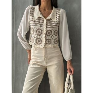 Cárdigan Corto con Estampado Floral para Mujer al por Mayor - Product Image 4