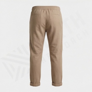 Pantalones Jogger de Algodón Orgánico para Hombre, Jersey Natural, Transpirable, Cintura Elástica, Puños en las Piernas Acanalados, Colores Personalizados Sostenibles - Product Image 2
