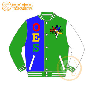 Customized Order Eastern <b>Star</b> Solid Appliques Cotton Fleece Embroidered Breathable Quick Dry Zipper Closure Stand Women's <b>Jacket</b> - Product Image 5