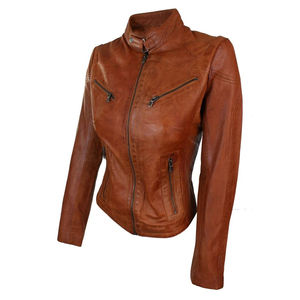 <b>Women's</b> <b>Jackets</b> Leather <b>Jacket</b> Biker Detachable Sleeve <b>Bomber</b> in Sheepskin <b>Varsity</b> <b>Woman</b> <b>Jackets</b> Premium quality - Product Image 5