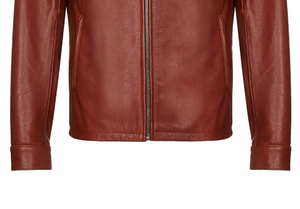 100% Genuine High Quality Custom Leather <b>Jacket</b> with Stand Collar Breathable Satin Fabric <b>Biker</b> Style OEM Wholesale - Product Image 3