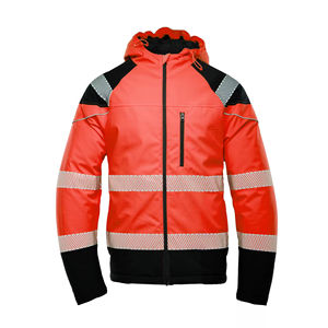 Blouson Bomber matelassé de sécurité d'hiver à haute visibilité personnalisé, en toile, à capuche, imperméable, respirant, avec logo personnalisé sur le devant - Product Image 1