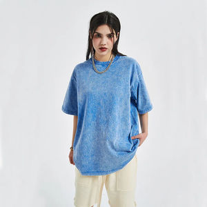 Camisetas de Mujer al por Mayor, Personalizadas, Estilo Desgastado, Ajustadas, de Verano, Ecológicas, de Secado Rápido, de Algodón, con Hombros Caídos, Estilo Vintage Lavado - Product Image 3