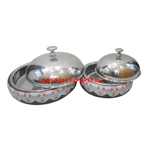 Juego de tres cazuela de nácar de calidad superior hecha a mano, vajilla de diseño clásico, calentador de alimentos Hotpot, superventas de Metal - Product Image 2