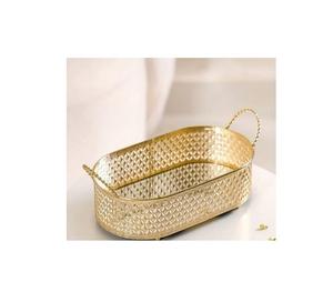 Plato de servicio martillado Chapado en latón, vajilla, nueva bandeja de comedor de forma cuadrada elegante, bandeja de servicio de latón con estilo clásico - Product Image 5