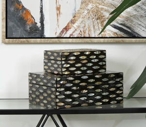 Juego de Dos Cajas de Almacenamiento Multifuncionales Modernas de Estilo Nórdico Hechas a Mano con Madreperla para Joyería, Decoración del Hogar y Ropa - Exportación Directa de la India - Product Image 6