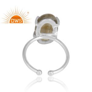 Nuevo diseño de plata de ley fina labradorita natural piedra preciosa anillo apilable fabricante de joyas - Product Image 4