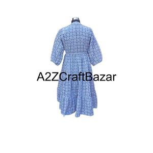 ชุดเดรสผ้าฝ้ายลายดอกไม้สไตล์โบฮีเมียนสำหรับผู้หญิง คอวี ทรงหลวม ระบายอากาศได้ดี เหมาะสำหรับใส่ลำลองในชีวิตประจำวันช่วงฤดูร้อน - Product Image 6