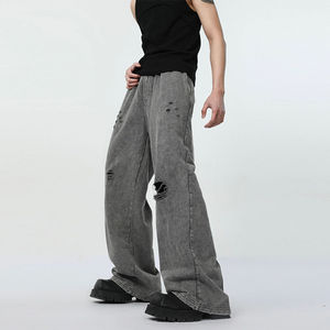 <b>Top</b> Quality Custom <b>Distress</b> Acid Wash Vintage Tracksuits 100% Cotton Hoodies Flare Pants Breathable Streetwear Tracksuits Men's - Product Image 5