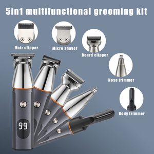 Kit de tondeuse de précision sans fil tout-en-un 5-en-1 pour homme, rechargeable par USB, étanche IPX7, pour le corps, le nez, la barbe et la coupe de cheveux, idéal pour les voyages en camping-car - Product Image 6