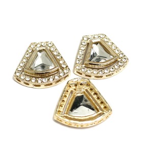 Cuentas espaciadoras de latón Premium surtidas de Kundan dorado 22x24mm para fabricación de joyas para collares pulseras pendientes - Product Image 2