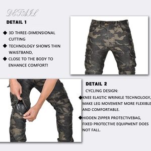 Pantalones de Motociclismo con Protección Extraíble CE, Transpirables, 100% Algodón, Unisex - Product Image 3