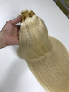 Cabello corporal Rubio vietnamita virgen 100%, cabello a granel liso Natural de gama alta para extensiones de pelucas personalizadas, trama única sin procesar - Product Image 6