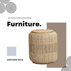 Hot selling rattan <b>Stool</b> with teak solid wooden Modern minimalist style living room <b>stool</b> home furniture - Product Image 3