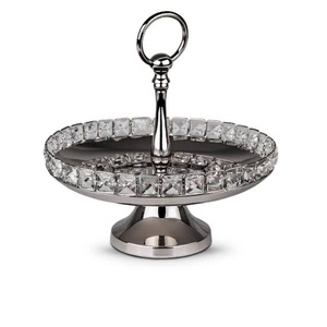 Soporte para servir pasteles de frutas de forma redondeada con Acabado niquelado de alta calidad Soporte para servidor de pasteles de 3 niveles de frutas de estilo único - Product Image 3