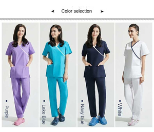 2025 Offre Spéciale doux Polyester hôpital médecin porter des vêtements lavable infirmière gommage ensemble pour femmes soins infirmiers gommage uniformes - Product Image 6