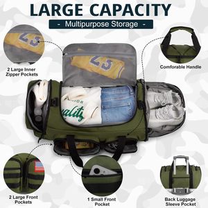Bolsa de lona verde militar personalizada rápida Organizador de viajes al aire libre de moda para uso nocturno - Product Image 3