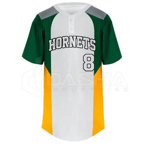 Superventas OEM camisetas de dos botones impresión personalizada por sublimación uniformes de softbol al por mayor desgaste de béisbol y softbol - Product Image 6