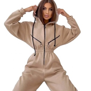 Otoño 2024 Ropa de mujer Ropa Deportiva algodón Casual chándal suelto de gran tamaño manga larga Top Crop & Pants 2 piezas para mujer - Product Image 1