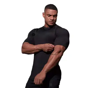 Camiseta de compresión para hombre, ropa deportiva transpirable para gimnasio, trotar, Fitness, correr, Yoga