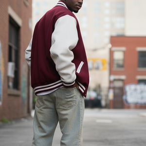 Custom Logo Varsity <b>Jacket</b> Leather Sleeves Embroidery Logo Blank Baggy College Baseball <b>Men's</b> Letterman Winter <b>Jacket</b> 2026 - Product Image 6