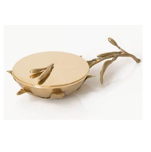 Bol à écrou en métal de qualité alimentaire facile à nettoyer en acier inoxydable et plat en laiton pour manger et servir à la maison fêtes d'hôtel - Product Image 3