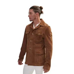 Discover Timeless Elegance Wholesale Premium Andalus Suede Safari Jacket in Camel - Elevate Your Style
