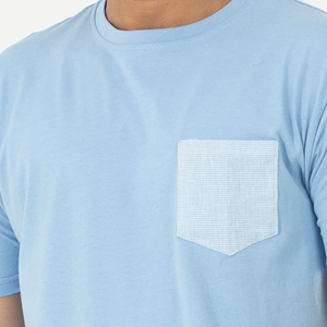 Camiseta elegante barata OEM de diseño personalizado para hombre con tela de ajuste en contraste, superventas, camiseta para hombre de BD - Product Image 3
