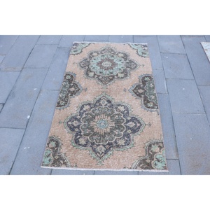 Vintage Turkish Rug 2.9x4.8 ft (89x146 cm), <b>Brown</b> Southwestern <b>Wool</b> Rug - Product Image 1
