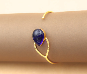 Brazalete Hecho a Mano, Chapado en Oro de 18K, Brazalete de Latón, Joyería Elegante y Minimalista para Mujer, Brazalete Ajustable, Regalo - Product Image 4