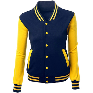 Chaqueta universitaria personalizada de alta calidad con mangas largas de cuero y lana transpirable Chaqueta universitaria para mujer para un uso elegante - Product Image 1