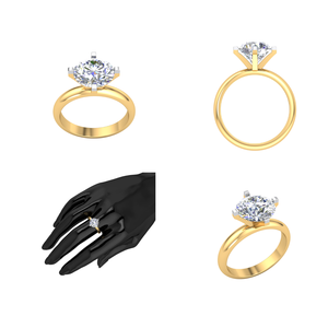 Anillo de oro de 14 quilates para mujer con 3.08Cts Lab Grown Diamond VS Clarity EF Color Jewelry - Product Image 2