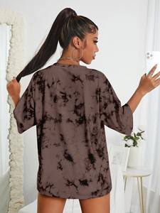 Camiseta de Verano para Mujer con Logotipo Personalizado, 100% Poliéster, Manga Corta, Impresión Personalizada, Últimos Diseños de Moda - Product Image 3