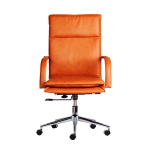 Fauteuil de Direction Haut de Gamme Sleek 01 HOGVP002 en Cuir, Base Pivotante Contemporaine Chromée, Hauteur Réglable pour Ateliers et Hôpitaux - Product Image 2