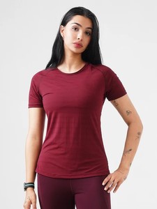 2025 personnalisé haute qualité vêtements gymnastique course sport à manches courtes vêtements actifs été femmes imprimé Slim Fit chemises col rond - Product Image 4