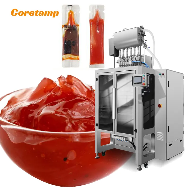 Otomatik vffs çok şeritli fıstık ezmesi BİBER SOSU domates püresi dolum paketleme makinesi ffs sıvı paketleme poşet makinesi
