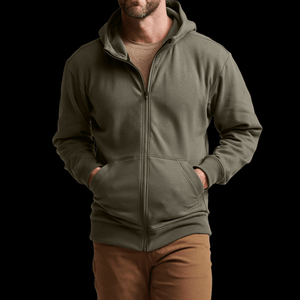 Sudadera con capucha y cremallera para hombre, ropa deportiva informal, forro polar suave, manga larga, cálida, para exteriores, estilo urbano, para uso diario en invierno, cómoda y a la moda. - Product Image 1