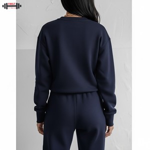 Sudadera de Mujer para Invierno, Estilo Hip Hop Urbano, Personalizada, de Alta Calidad, con Cuello en V, Manga Larga, Color Sólido, con Logotipo Frontal - Product Image 2