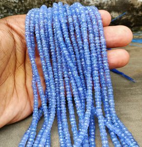 Tự Nhiên Tanzanite Mặt Rondelle Đá Quý Hạt Sợi Chuỗi 3-4Mm Loose Hạt Rất Nhiều Cho Đồ Trang Sứ<span class=keywords><strong>c</strong></span> Vòng Đeo Tay Làm Trong Số Lượng Lớn Giá - Product Image 3
