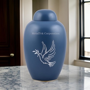 Dome Top Red Cremation Urn Ashes Keepsake <b>Memorial</b> Burial Jars for Funeral Ceremony Decoratives Aluminum Metal Customized Urns - Product Image 5