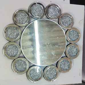 Hot Selling Modern Baroque Glass Round Wall <b>Mosaic</b> <b>Mirror</b> Frame Eco-Friendly Handmade for Bathroom Home Decoration - Product Image 3