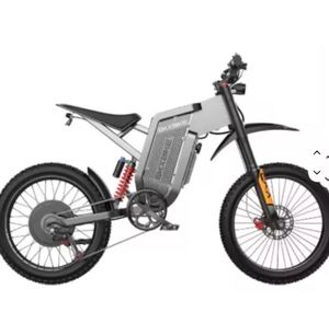 Vélo de montagne électrique gris clair pour adultes, vélo tout-terrain, cadre en aluminium, moteur à moyeu arrière, frein à disque hydraulique - Product Image 1
